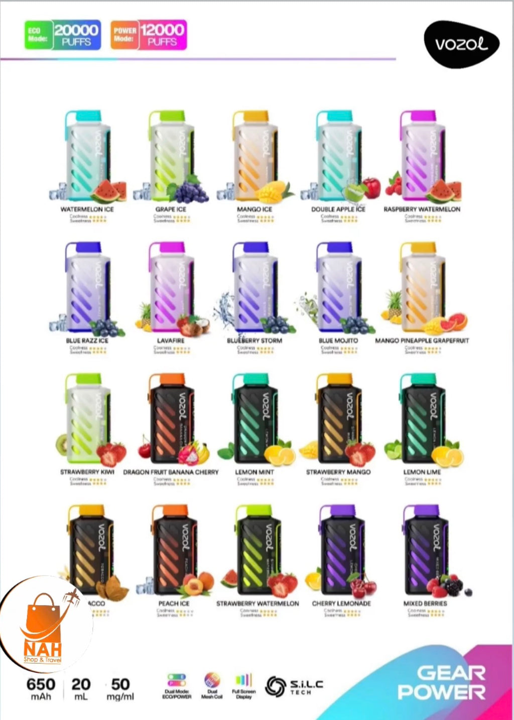 VOZOL Gear Power 20000puffs